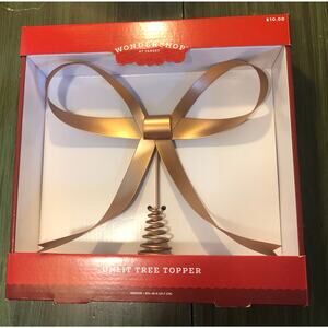 Wondershop NEW NIB 8.6" Copper Colored Metal Bow Tree Topper